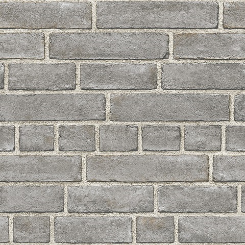 Façade Grey Brick Wallpaper