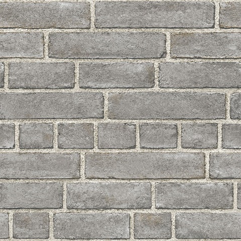 Façade Grey Brick Wallpaper