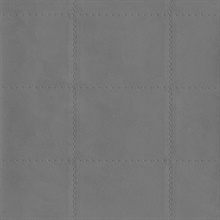 Fair 'N Square Grey Faux Leather Wallpaper