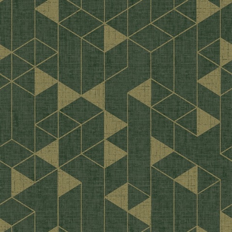 Fairbank Evergreen Linen Geometric Wallpaper