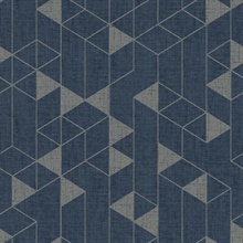Fairbank Navy Linen Geometric Wallpaper