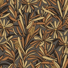 Fandango Bloom Camel and Black Wallpaper