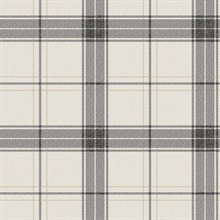 Fauna Black & White Plaid Wallpaper
