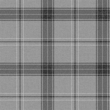 Fauna Smokey Grey Plaid Wallpaper