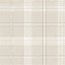 Fauna Sweet Cream Plaid Wallpaper