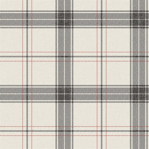 Fauna White Tea Plaid Wallpaper