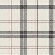 Fauna White Tea Plaid Wallpaper