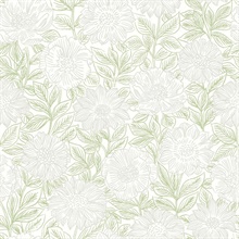 Faustin Green Floral Wallpaper