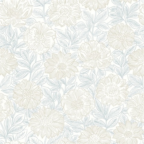 Faustin Taupe Floral Wallpaper