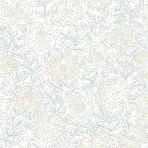 Faustin Taupe Floral Wallpaper