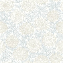 Faustin Taupe Floral Wallpaper