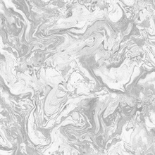 Faux Marble Marble Calcutta & Metallic Silver Peel and Stick Wallpaper