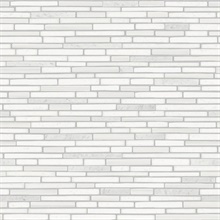 Faux Mosaic Strip Tile Tile Metallic Pearl & Gray Peel and Stick Wallp