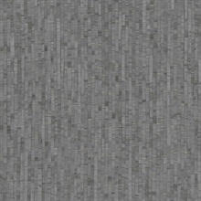 Faux Natural Straw Dark Grey Wallpaper