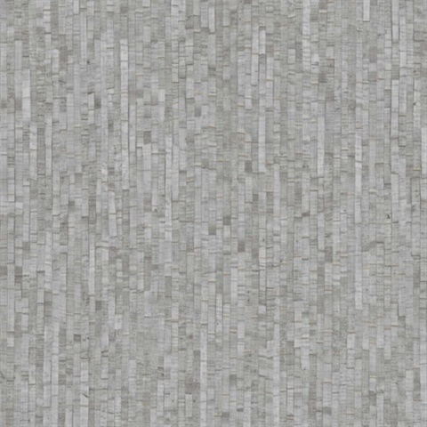 Faux Natural Straw Light Grey Wallpaper