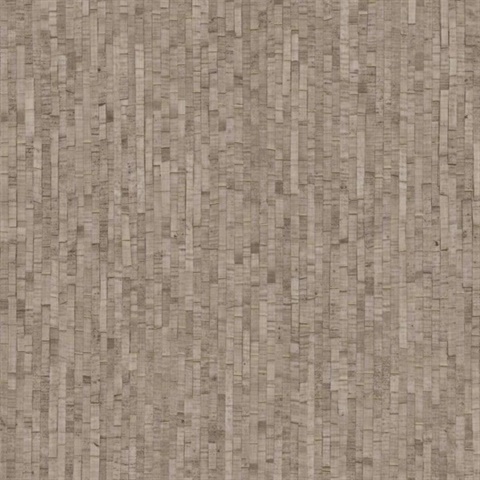 Faux Natural Straw Taupe Wallpaper