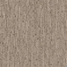 Faux Natural Straw Taupe Wallpaper