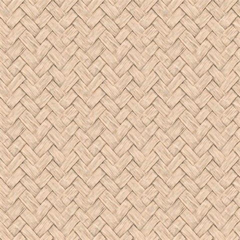Faux Natural Weave Beige Wallpaper