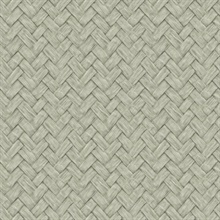 Faux Natural Weave Green Wallpaper