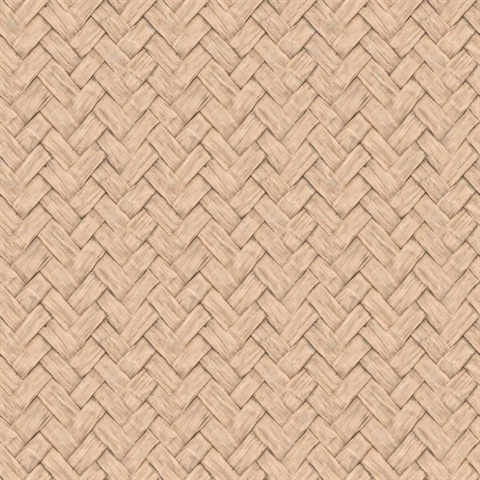Faux Natural Weave Taupe Wallpaper