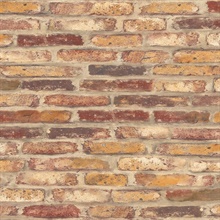 Brick Faux Rustic Red Brick Rustic Red Peel and Stick Wallpaper