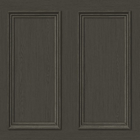 Faux Wood Panel Charcoal Peel and Stick Wallpaper