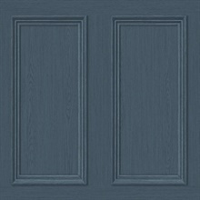Faux Wood Panel Denim Blue Peel and Stick Wallpaper