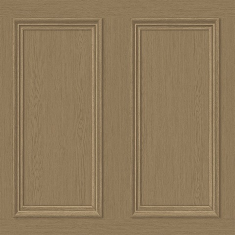 Faux Wood Panel Honey Brown Peel and Stick Wallpaper