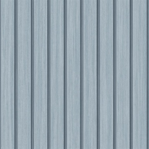 Faux Wooden Slats Blue Skies Peel and Stick Wallpaper