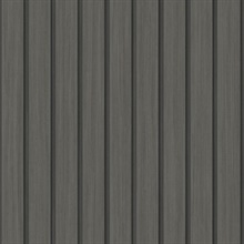 Faux Wooden Slats Charcoal Peel and Stick Wallpaper