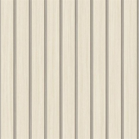 Faux Wooden Slats Neutral Peel and Stick Wallpaper