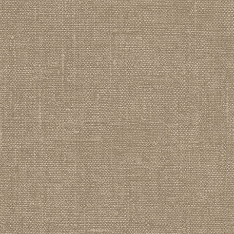 Brown Faux Hessian Linen Wallpaper
