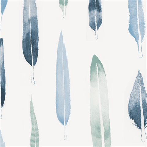 Feathers - Chalkhill Blue colourway wallpaper