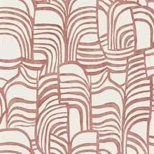Featherwork Red Peel & Stick Wallpaper