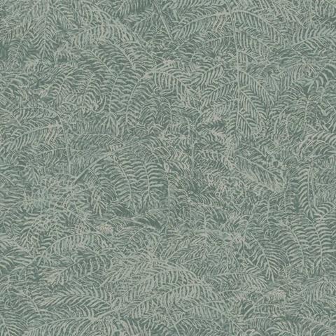 Fern Texture Dark Green Wallpaper