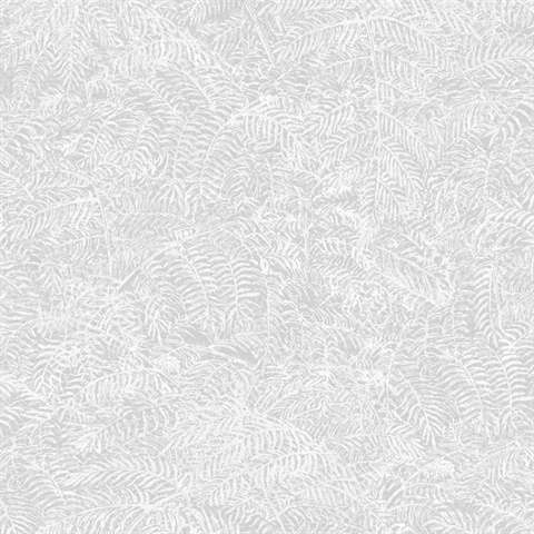 Fern Texture White Wallpaper