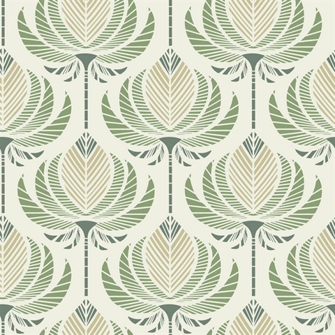 Ferrenby Green Modern Fan Wallpaper