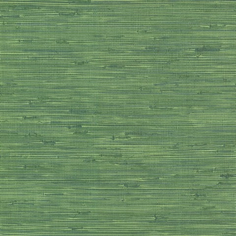 Fiber Green Textured Horizontal Linen Weave Wallpaper