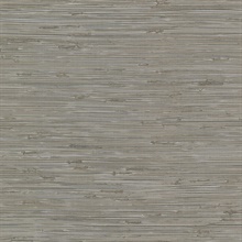 Fiber Grey Textured Horizontal Linen Weave Wallpaper