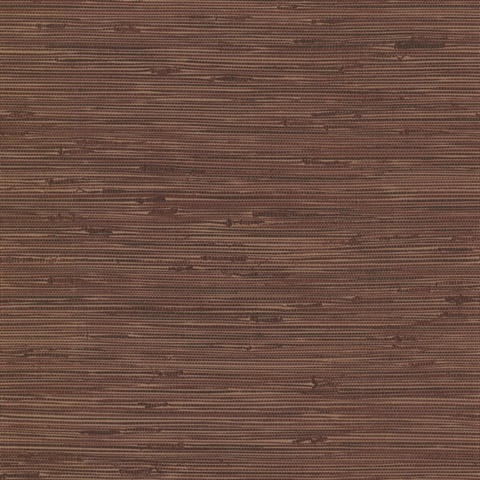Fiber Maroon Textured Horizontal Linen Weave Wallpaper