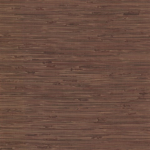 Fiber Maroon Textured Horizontal Linen Weave Wallpaper