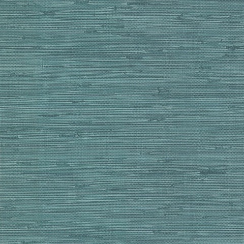 Fiber Teal Faux Grasscloth Wallpaper