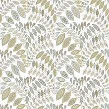 Fiddlehead Grey Botanical Wallpaper
