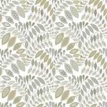 Fiddlehead Grey Botanical Wallpaper