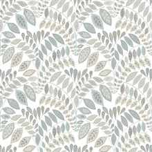 Fiddlehead Light Grey Botanical Wallpaper