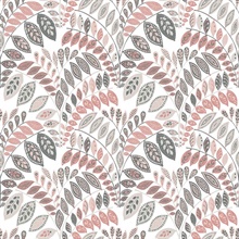 Fiddlehead Pink Botanical Wallpaper
