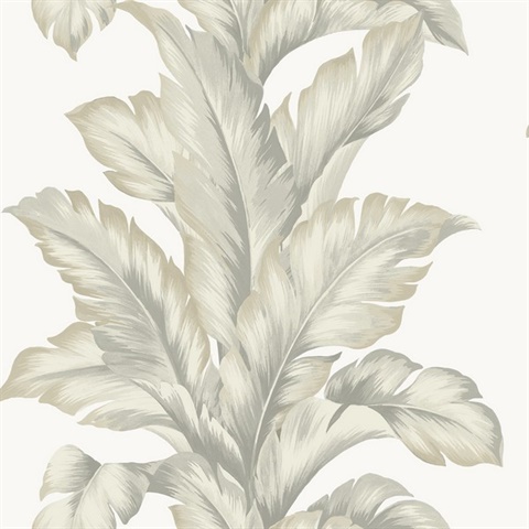 Fieldstone Vertical Banana Leaf Wallpaper