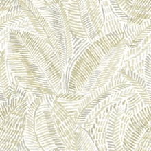 Fildia Honey Botanical Dash Line Leaf Wallpaper