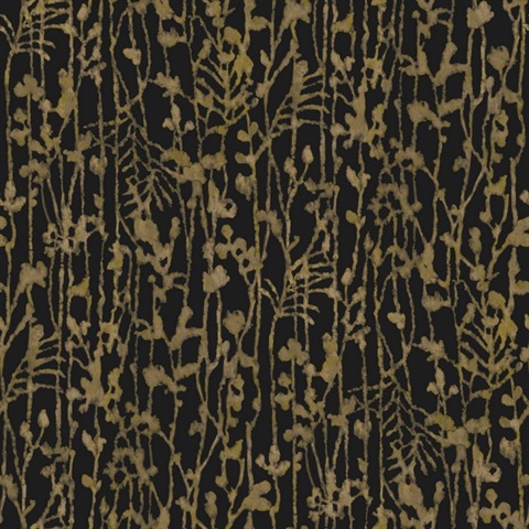 Filigree Black Abstract Wallpaper