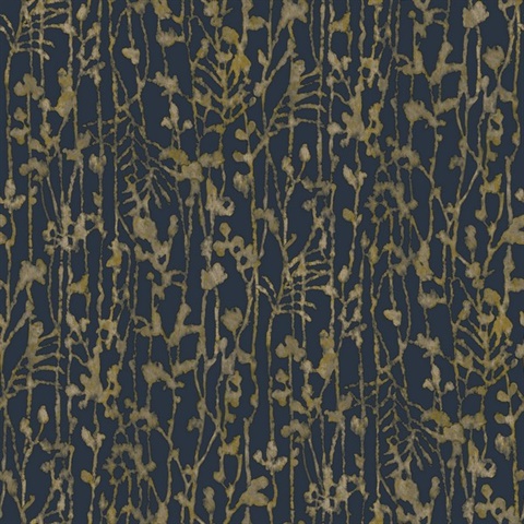 Filigree Navy Abstract Wallpaper